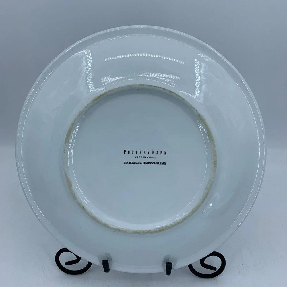 Pottery‎ Barn Suppertime White Ceramic Dinner Plate 10.5